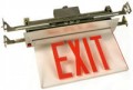 Recessed LED Edge Lit Exit Sign - DOUBLE Face, Red