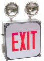 Wet Location  Combo LED Exit/Emergency Light, Red/Battery Backup